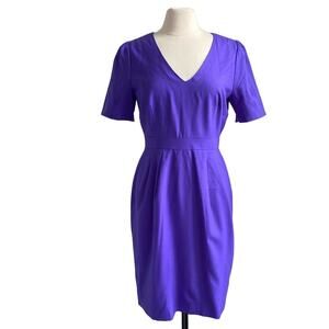 J. CREW Dress Womens Sz 8 Purple Super 120s 100% Wool Classic Heritage Preppy